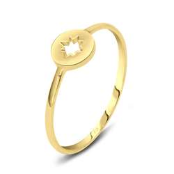 Gold Plated Fashion Ring Crack Designed NSR 2555-GP